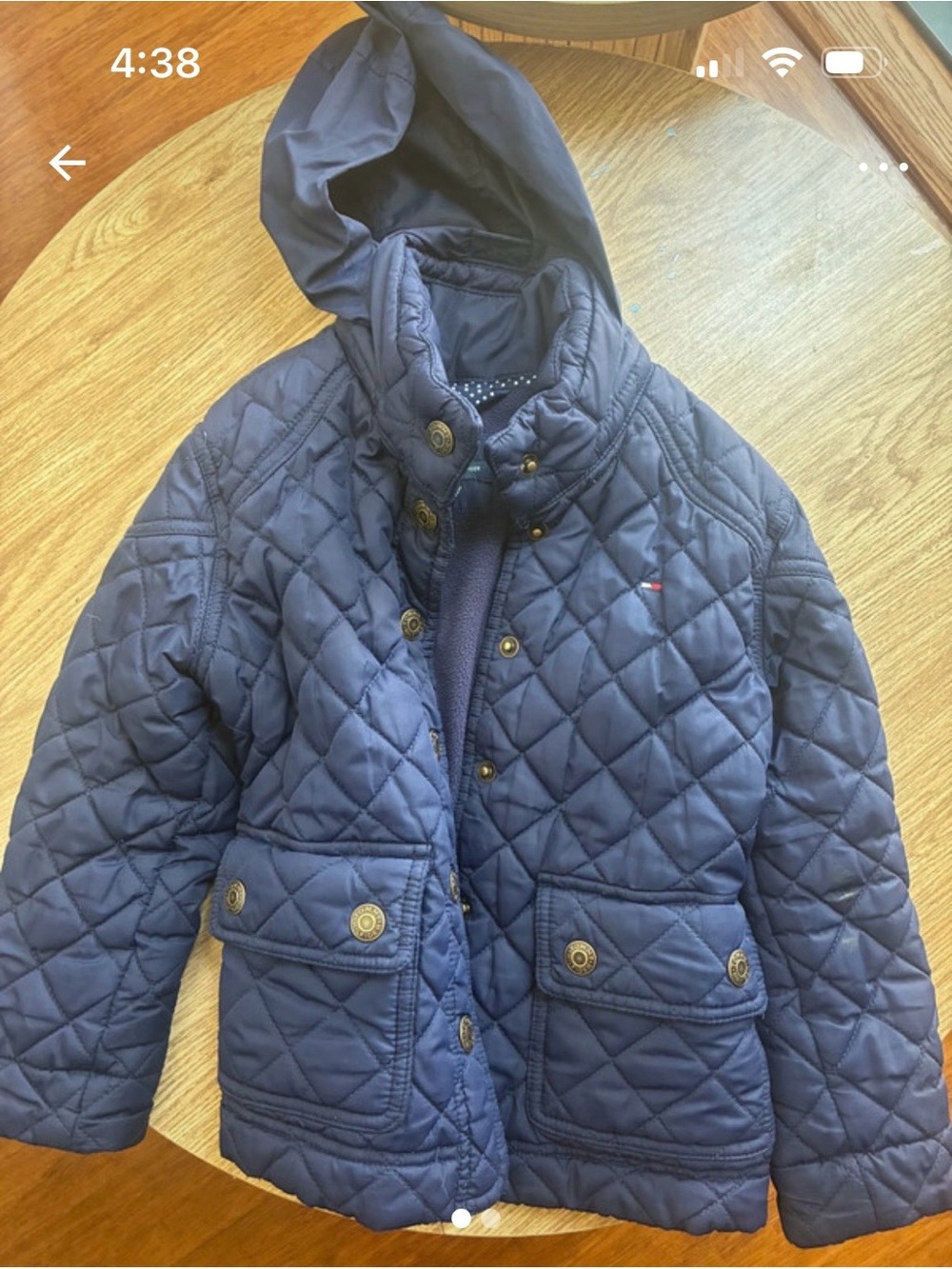 Tommy Hilfiger Navy Quilted Hooded Puffer Jacket